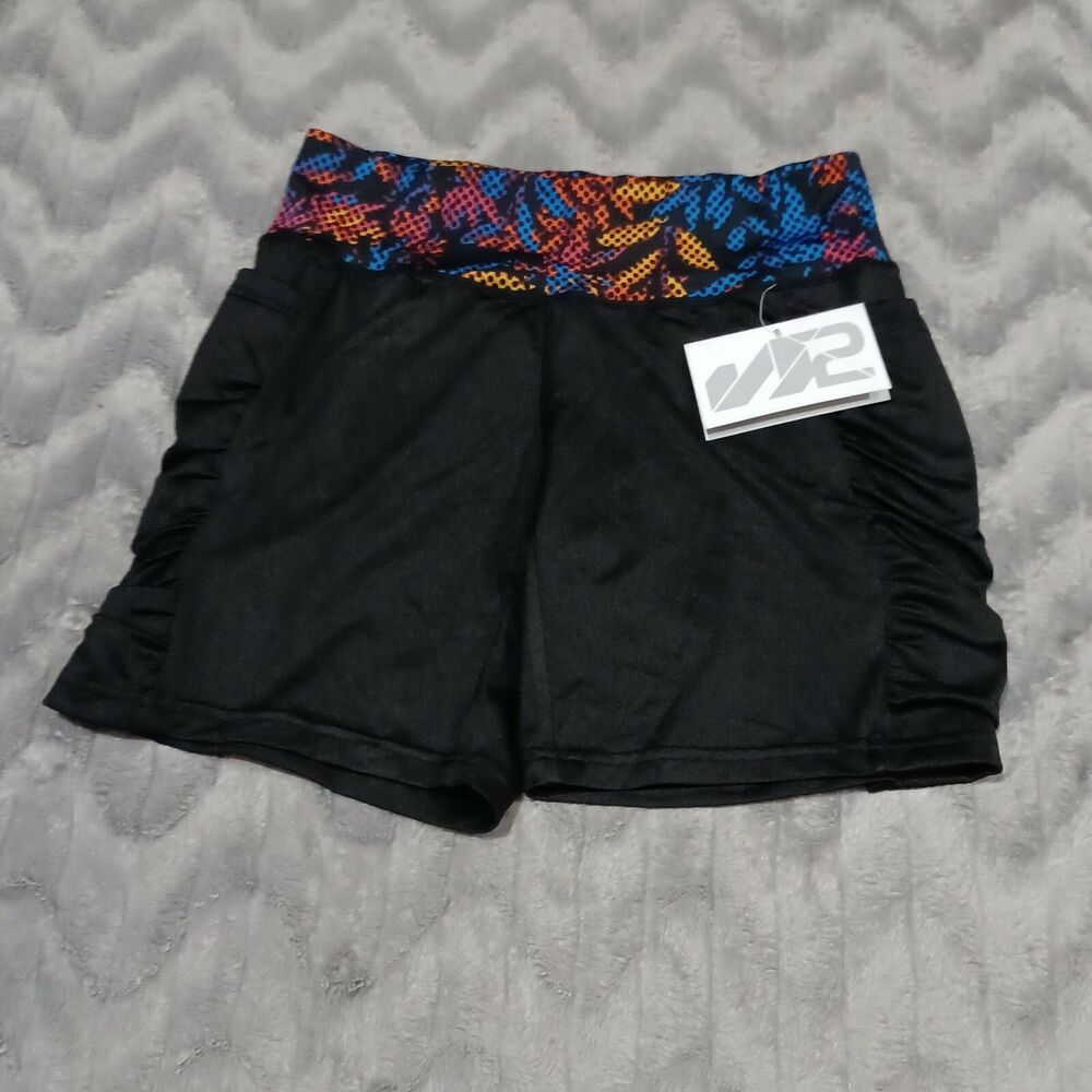 S2Sportswear Womens Size L Black Polyester Blend Shorts NWT With Pockets